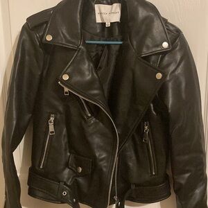 Rebecca Minkoff Faux Leather Biker Motorcycle Jacket Black Small